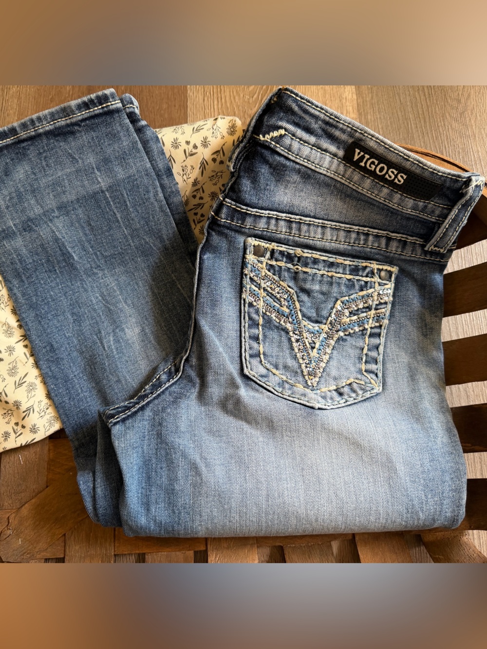 Vigoss Women's Blue Denim Chelsea Boyfriend Jeans